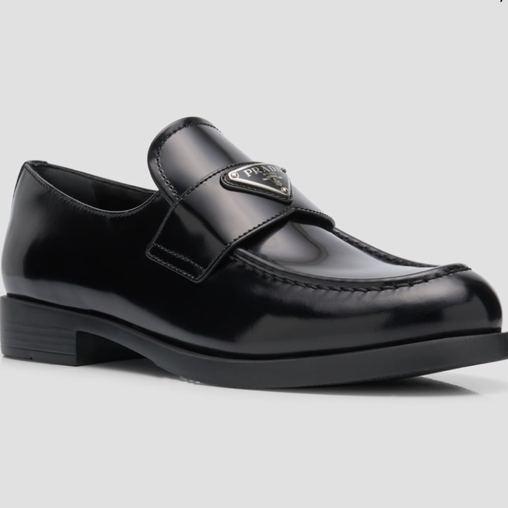 Prada Leather Slip-On Flat Loafers